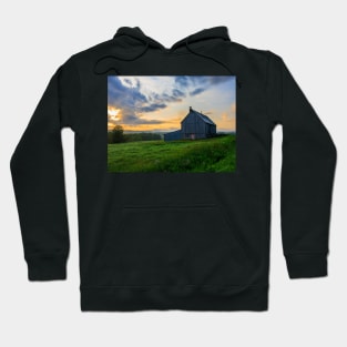 Barn and Sunset Serenade V1 Hoodie